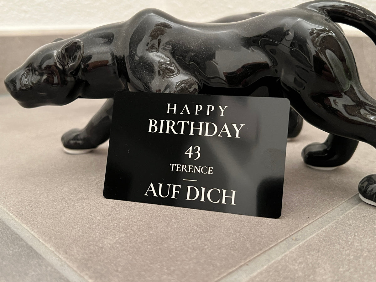Happy Birthday – Personalisierte Metallkarte