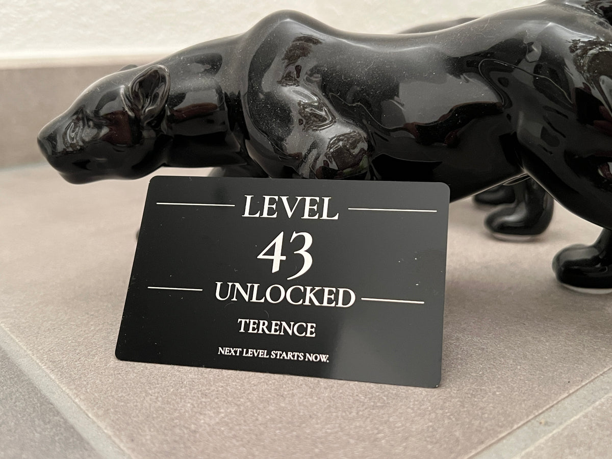 Level Unlocked – Personalisierte Metallkarte