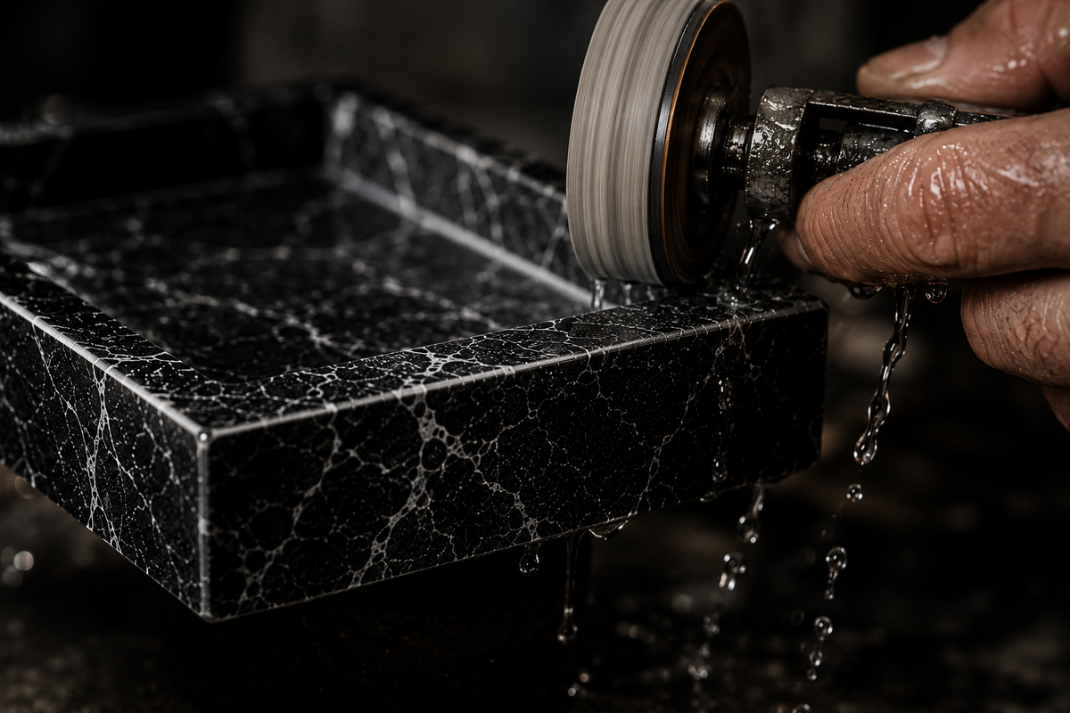 Precision-crafted marble tray with polished edges and premium finish designed for modern interiors.